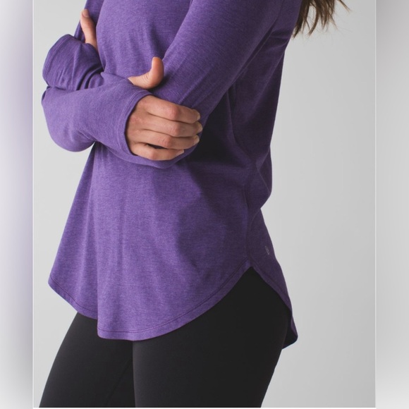 Lululemon Yogini 5 Year Long Sleeve Tee in Heathered Bold Violet - Picture 5 of 9